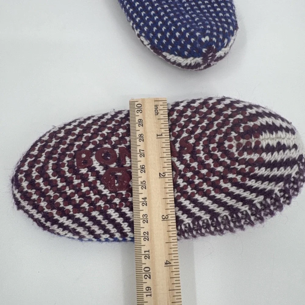 Bombas Gripper Slipper‎ Socks Lined Kids Toddler Size 8-10 Knit Purple